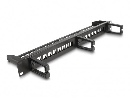 Delock 66237 19″ Keystone Patch Panel 16 Port With 3 Hooks And Strain Relief 1U