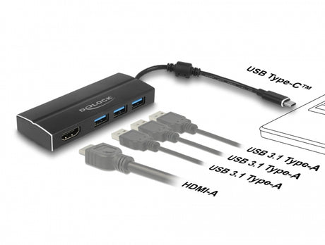 Delock 63931 Usb 5 Gbps Adapter Usb Type-C™ To 3 X Usb 5 Gbps Type-A Hub + Hdmi