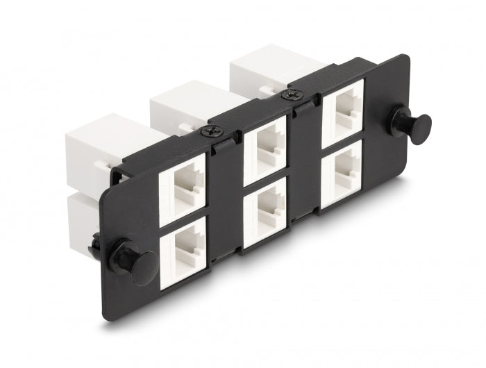 Delock 66996 Keystone Adapter Panel 6 Port Black