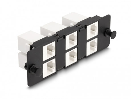 Delock 66996 Keystone Adapter Panel 6 Port Black