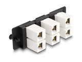 Delock 66996 Keystone Adapter Panel 6 Port Black