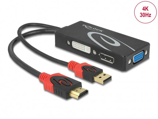 Delock 62959 Adapter Hdmi Male > Dvi / Vga / Displayport Female 4K Black