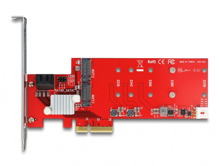 Delock 89379 Pci Express X4 Card > Hybrid 2 X Internal M.2 + 2 X Sata 6 Gb/S