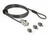 Navilock 20677 Laptop Security Cable With 3 Lockheads And Combination Lock