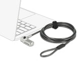 Navilock 20677 Laptop Security Cable With 3 Lockheads And Combination Lock