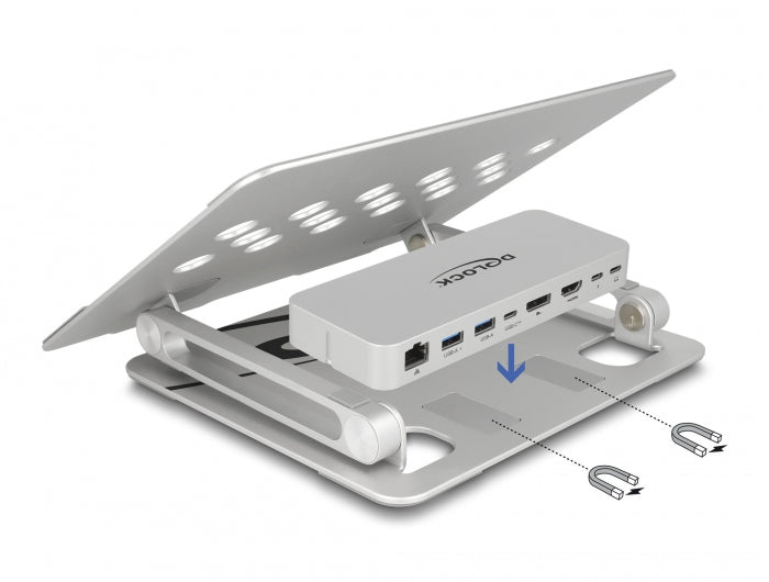 Delock 18442 Stand With Docking Station 4K - Hdmi/Displayport /Lan /Hub/Hdr /Pd