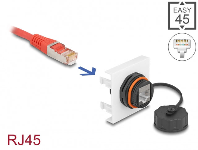 Delock 81411 Easy 45 Module Network Rj45 Cat.6A, 45 X 45 Mm