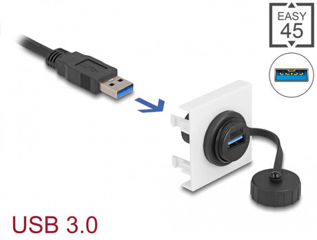 Delock 81410 Easy 45 Module Superspeed Usb 5 Gbps Usb Type-A Female, 45 X 45 Mm