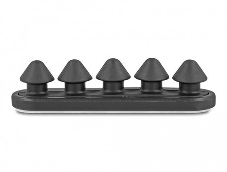 Delock 18444 Cable Holder With 5 Feed-Throughs Self-Adhesive Black Set 2 Pieces