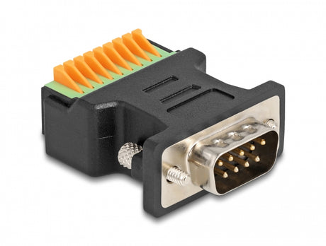 Delock 66558 D-Sub 9 Male To Terminal Block Adapter With Push-Button