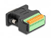 Delock 66558 D-Sub 9 Male To Terminal Block Adapter With Push-Button