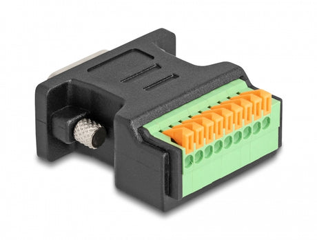 Delock 66558 D-Sub 9 Male To Terminal Block Adapter With Push-Button