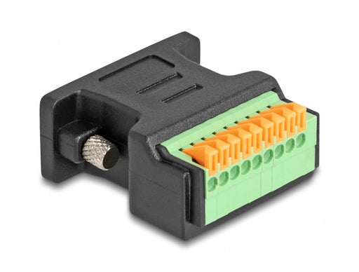 Delock 66559 D-Sub 9 Female To Terminal Block Adapter With Push-Button