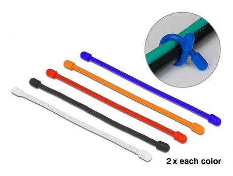 Delock 18970 Cable Ties Flexible L 80 X W 4 Mm Assorted Colors Set 10 Pieces