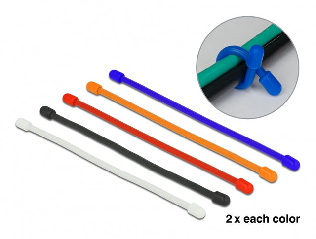 Delock 18970 Cable Ties Flexible L 80 X W 4 Mm Assorted Colors Set 10 Pieces