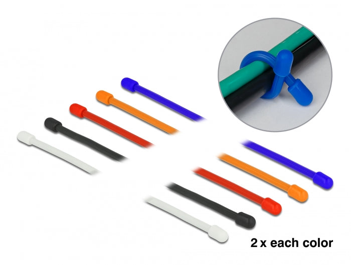 Delock 18971 Cable Ties Flexible L 150 X W 4 Mm Assorted Colors Set 10 Pieces