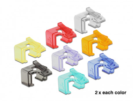 Delock 86420 Rj45 Repair Clip 16 Pieces (2 Pieces Per Color)