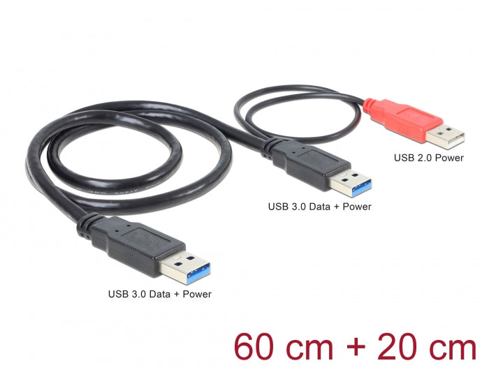 Delock 82908 Cable Usb 3.0 Type A Male + Usb Type A Male > Usb 3.0 Type A Male