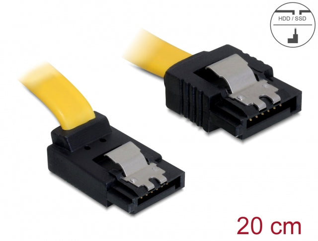 Delock 82470 Sata 3 Gb/S Cable Straight To Upwards Angled 20 Cm Yellow