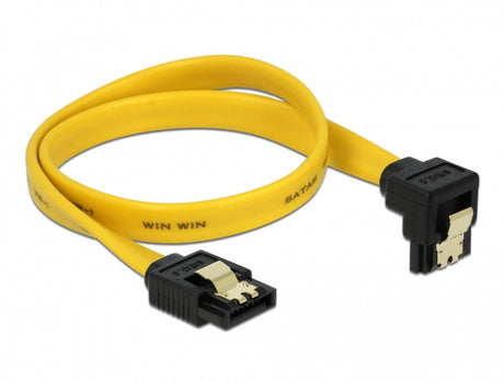 Delock 82474 Sata 3 Gb/S Cable Straight To Downwards Angled 30 Cm Yellow