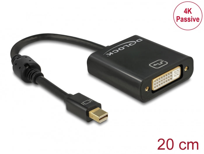 Delock 62605 Adapter Mini Displayport 1.2 Male > Dvi Female 4K Passive Black