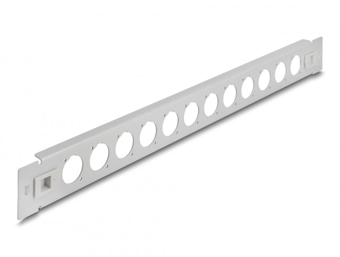 Delock 66902 19″ D-Type Patch Panel 12 Port Tool Free Grey