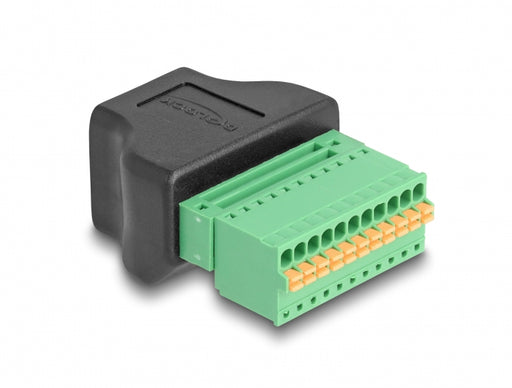 Delock 66244 Rj50 Female To Terminal Block Adapter With Push-Button