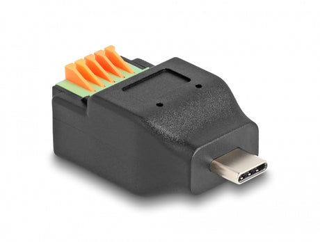 Delock 66456 Usb Type-C™ 2.0 Male To Terminal Block Adapter With Push-Button