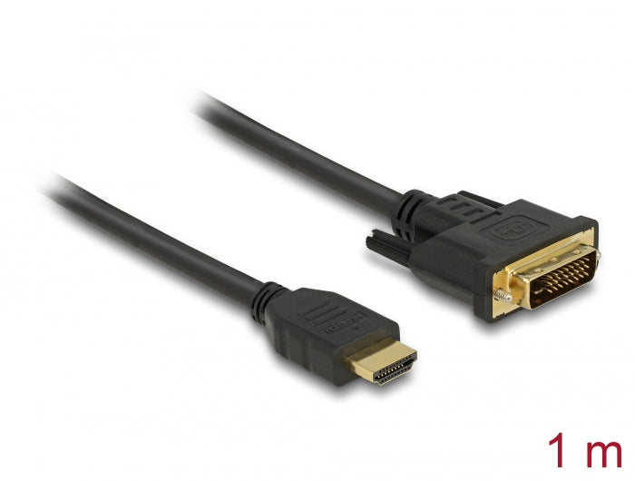 Delock 85652 Hdmi To Dvi 24+1 Cable Bidirectional 1 M