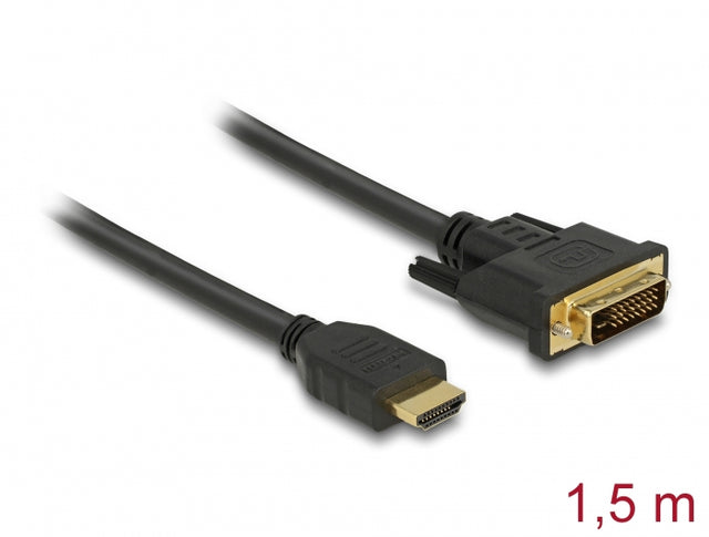 Delock 85653 Hdmi To Dvi 24+1 Cable Bidirectional 1.5 M