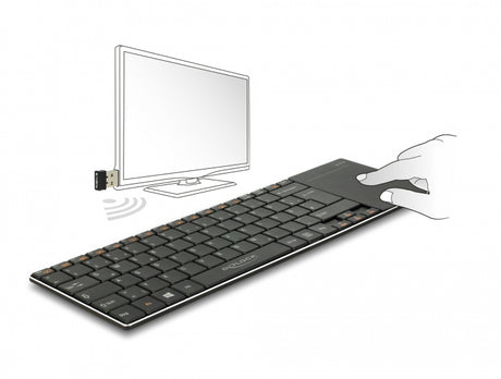 Delock 12454 Wireless Keyboard For Smart Tv And Windows Pc With Touchpad