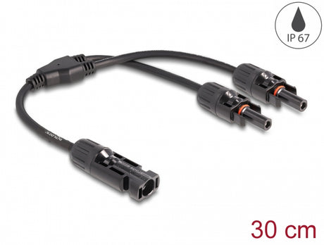 Delock 88222 Dl4 Solar Splitter Cable 1 X Male To 2 X Female 30 Cm Black