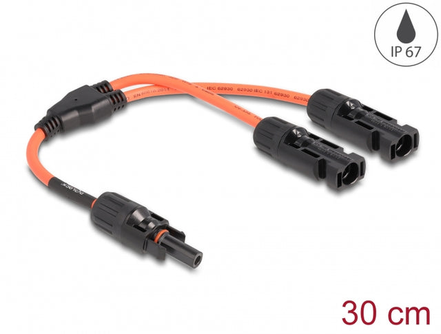 Delock 88223 Dl4 Solar Splitter Cable 1 X Female To 2 X Male 30 Cm Red