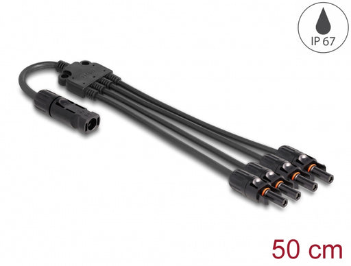 Delock 88226 Dl4 Solar Splitter Cable 1 X Male To 4 X Female 50 Cm Black