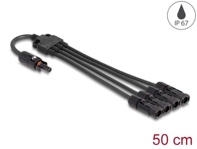 Delock 88227 Dl4 Solar Splitter Cable 1 X Female To 4 X Male 50 Cm Black