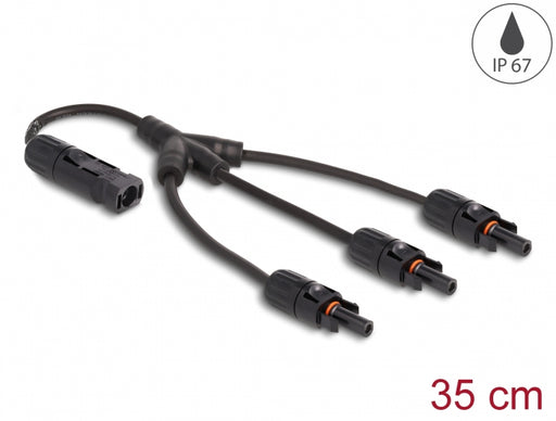 Delock 88224 Dl4 Solar Splitter Cable 1 X Male To 3 X Female 35 Cm Black