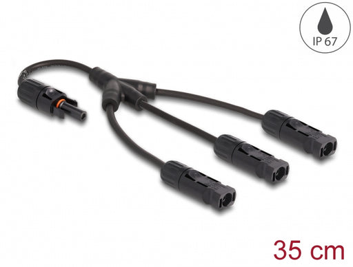 Delock 88225 Dl4 Solar Splitter Cable 1 X Female To 3 X Male 35 Cm Black