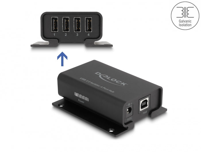 Delock 64226 4 Port Usb 2.0 Isolator Hub With 5 Kv Isolation For Data Lines