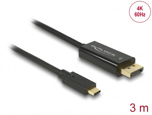 Delock 85257 Cable Usb Type-C™ Male > Displayport Male 4K 60 Hz 3 M Black