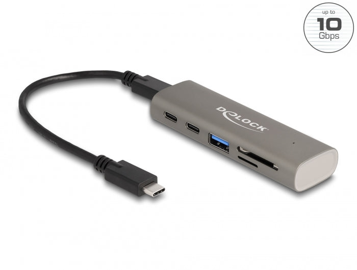 Delock 64236 3 Port Usb 10 Gbps Hub Including Sd And Micro Sd Card Reader