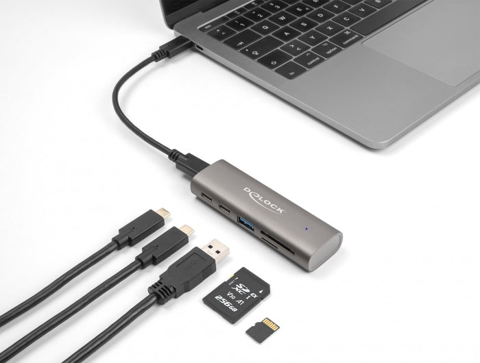 Delock 64236 3 Port Usb 10 Gbps Hub Including Sd And Micro Sd Card Reader