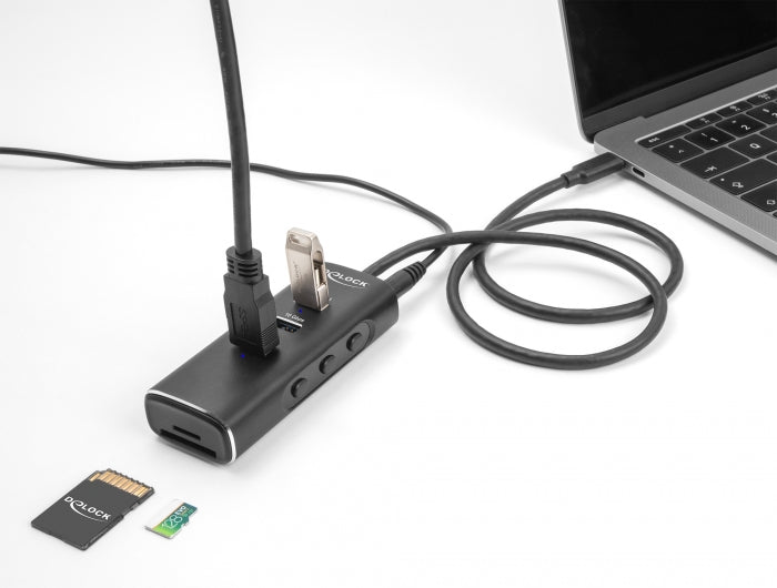 Delock 64234 3 Port Usb 10 Gbps Hub Including Sd And Micro Sd Card Reader