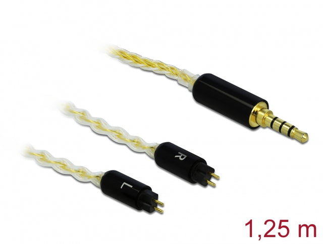 Delock 85849 Audio Cable 3.5 Mm 4 Pin Stereo Jack Male To 2 X 2 Pin Male 1.25 M