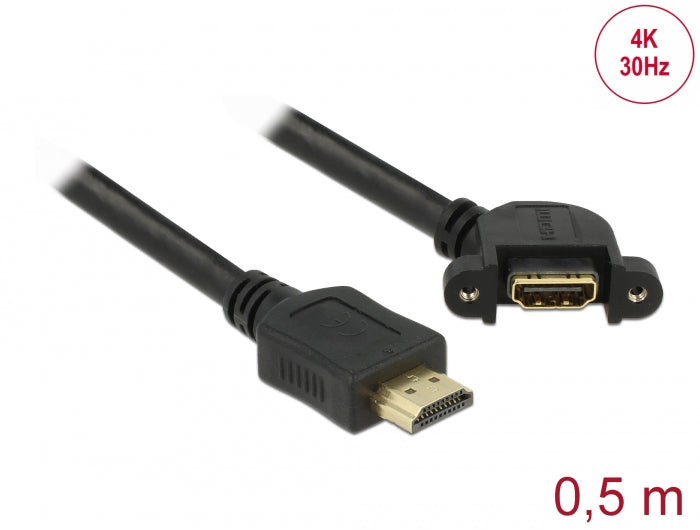 Delock 85467 Cable Hdmi-A Male > Hdmi-A Female Panel-Mount 110° Angled