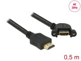 Delock 85467 Cable Hdmi-A Male > Hdmi-A Female Panel-Mount 110° Angled