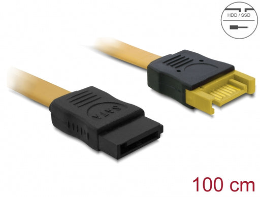 Delock 82666 Extension Cable Sata 3 Gb/S Plug > Sata Receptacle 100 Cm Yellow