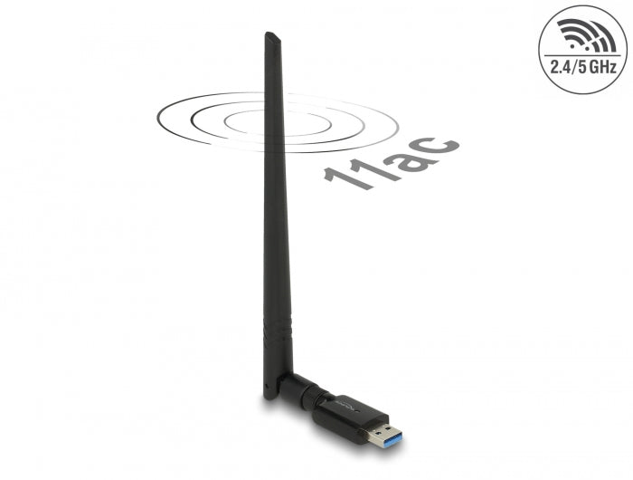 Delock 12535 Usb Dualband Wlan Ac/A/B/G/N Stick 867 + 300 Mbps Mit