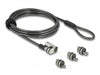 Navilock 20676 Laptop Security Cable With 3 Lockheads