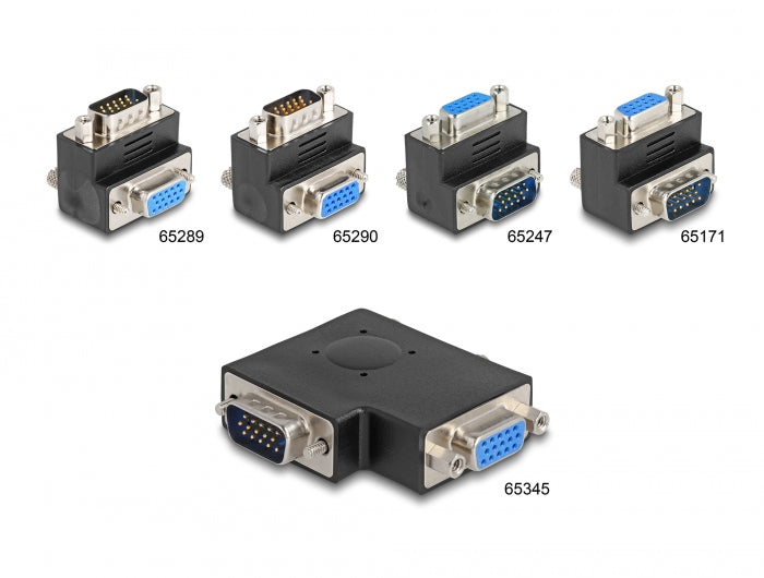 Delock 65345 Adapter Vga Male > Vga Female 90° Sideways Angled