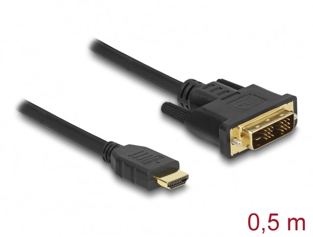 Delock 85581 Hdmi To Dvi 18+1 Cable Bidirectional 0.5 M